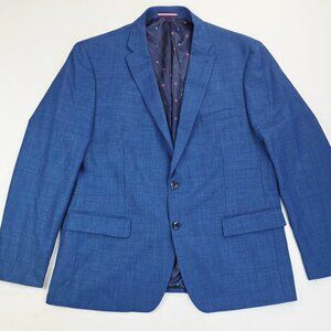 Tommy Hilfiger Size 46R Mens Blue Sport Jacket Blazer Wool Blend Two Back Slit